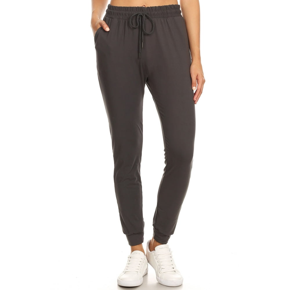 la12st women's juniors soft jogger pants drawstring pockets