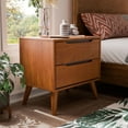 thumbnail image 6 of FOA Belkor 3-Piece Oak Solid Wood Bedroom Set - Queen + Nightstand + Chest, 6 of 10