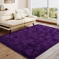 thumbnail image 3 of Janvonne Fluffy Area Rugs for Bedroom,4x6ft Soft Shaggy Bedside Rug, Indoor Floor Carpet for Kids, Dorms, Nursery Rooms, Home Decor Aesthetic,Grape Purple, 3 of 8