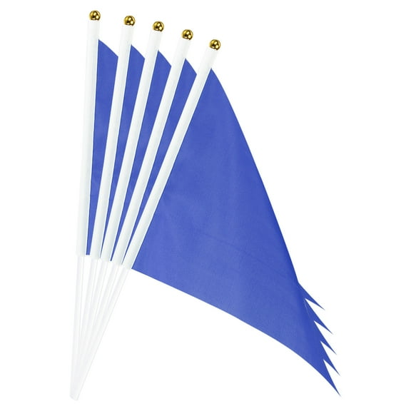Uxcell Dark Blue Flag Stick, Hand Held Mini DIY Flag 8.2x5.5 inch Triangle Pack of 20