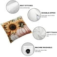 thumbnail image 4 of Patifu Sunflowers Pumpkins Harvest Home Furnishing Thanksgiving Day Pillowcase Short Plush Material 12x12in, 4 of 5