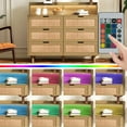 thumbnail image 3 of 43.31" 6-Drawer Rattan Storage Cabinet with LED Lights and Power Outlet, Natural, 3 of 7