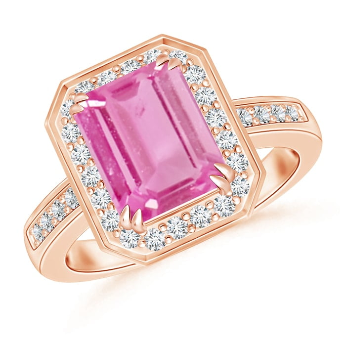 pink stone ring cushion cut sapphire gold ring,halo anniversary ring September birthstone Pink sapphire ring