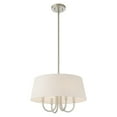 thumbnail image 5 of Livex Lighting  Belclaire 4-Light Oatmeal Shade Pendant Chandelier - 18"Dia. x 19.5"-49.5"Adj. H - 18"Dia. x 19.5"-49.5"Adj. H English Bronze Matte, 5 of 5