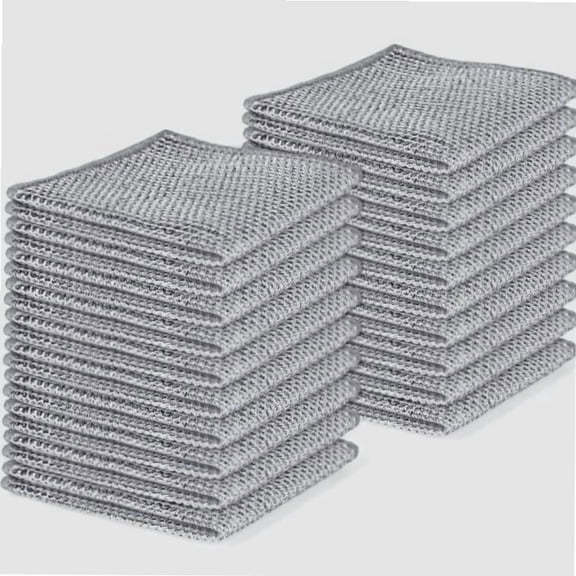 10PCS Non-Scratch Steel Wool Dishcloths - Durable Multi-Use Kitchen Scrubbers for Wet & Dry Cleaning