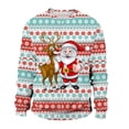 thumbnail image 1 of PMUYBHF Chandail à Capuche pour Hommes Noir Automne et Hiver Tendance Décontractée Imprimé de Noël Chandail Col Rond Chandails en Molleton à Capuche Zippés devant, 1 of 4