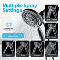 thumbnail image 6 of BLACK+DECKER Dual Shower Head with 5 Spray Settings and Detachable Wand and Stainless Steel Hose, Black, 6 of 11