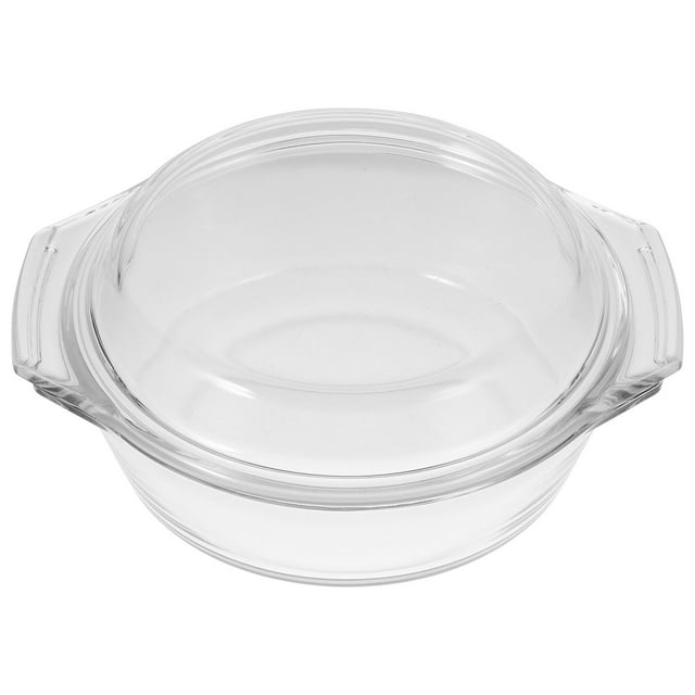 HEALEEP Casserole Batterie de Cuisine Casserole en Verre Transparente Va au Lave-Vaisselle Lot de 1