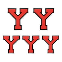 Iron on Letter  4.4"/3.1" Alphabet Y Patches for Repairing Clothing DIY (Red, Pack of 5)
