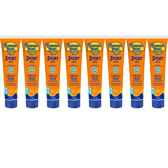 Banana Boat Sport Ultra SPF 30 Sunscreen Lotion Travel Size, 1 Oz., (Pack of 8)