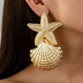 thumbnail image 2 of Luxury Alloy Starfish Shell Earrings for Women Gifts, 2 of 4