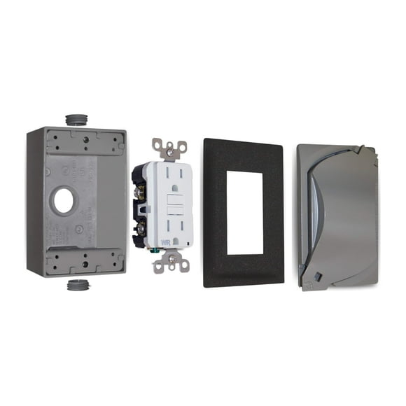 Kit de enchufe eléctrico exterior Sigma 16449, resistente a la intemperie, 15 amperios