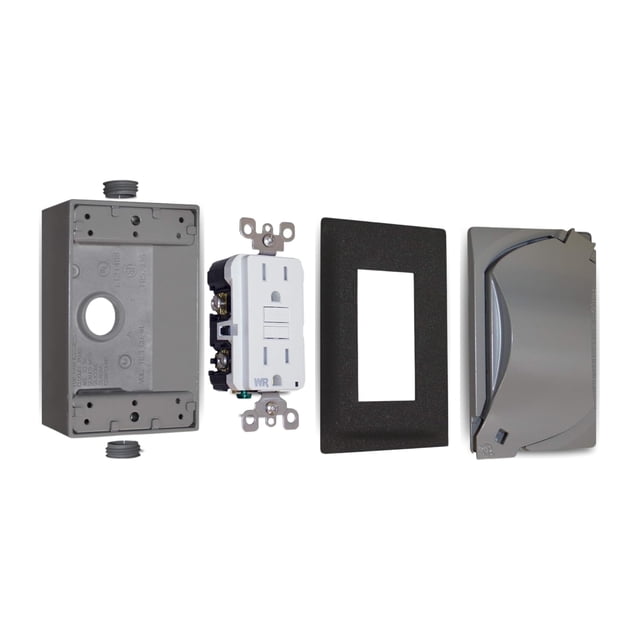 Kit de enchufe eléctrico exterior Sigma 16449, resistente a la intemperie, 15 amperios