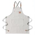 thumbnail image 1 of Delantal de lienzo TRABAJO ESPLEADO Delantales Desgaste delantales Cubiertas Cómodo Ropa de trabajo Cubierta Accesorio Accesorio Vestido de trabajo doméstico con bolsillos Beige seitruly HA011664-04, 1 of 7