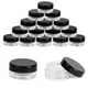 thumbnail image 1 of Juego de 60 frascos de plástico pequeños con tapas y etiquetas negras, capacidad de 3 ml, 1 of 3
