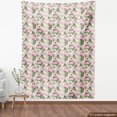 thumbnail image 4 of Ambesonne Spring Floral Fabric by the Yard Upholstery, Orchid Flowers Figs, 10 Yards, Fern Green Lilac and Blush, 4 of 5