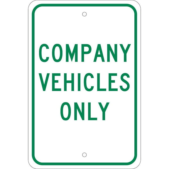 National Marker Reflective "Company Vehicles Only" Parking Sign 18" x 12" Aluminum (TM138J)