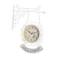 thumbnail image 2 of Reloj de pared antiguo de doble cara, estilo de estación de tren de hierro, reloj de arte silencioso de doble cara, redondo para estudio, Blanco Sunnimix Reloj de pared de doble cara, 2 of 7