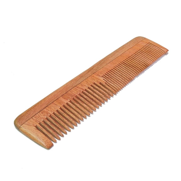 HealthGoodsIn - Pure Neem Wood Fine and Wide Tooth Comb | Wide and Fine Tooth Neem Comb | Organic and Natural for Hair and Scalp Health