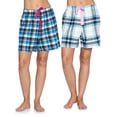 thumbnail image 1 of Ashford & Brooks Women's 2 Pack Soft Flannel Plaid Pajama Lounge Sleep Shorts Bottoms, 1 of 4