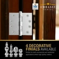 thumbnail image 5 of EMBASSY Door Hinge 3.5 x 3.5 Solid Brass Polished Chrome with Ball Tips, 5 of 7