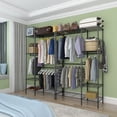 thumbnail image 4 of Closet Organizer Metal Garment Rack Portable Clothes Hanger Home Shelf, 4 of 5