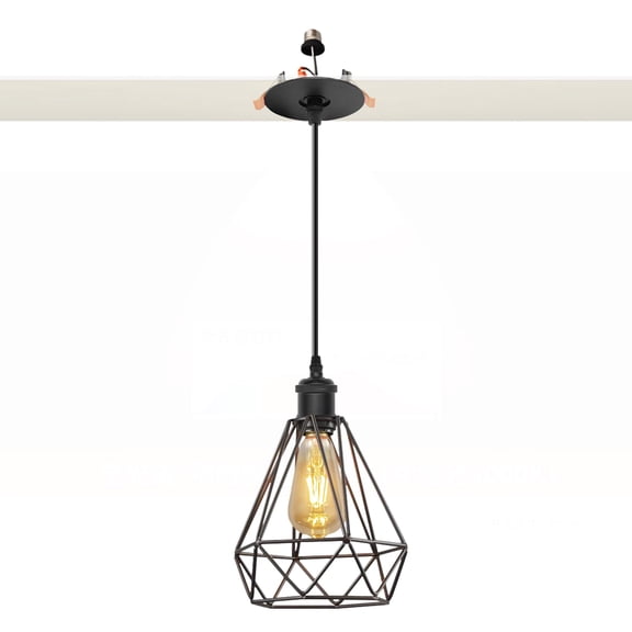 Kiven Iron Can Lights Retrofit Recessed Lighting with E26 Power Outlet Adapter, 4/5/6 Inch Replacement Conversion Kit, Farmhouse Pendant Lighting for Hallway Kitchen-TB1268