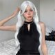 thumbnail image 4 of Long Water Wave Wig with Bangs Silky Wig for Women Daily Party -B, 4 of 5