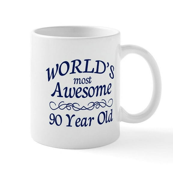 CafePress - Awesome 90 Year Old Mug - 11 oz Ceramic Mug - Novelty Coffee Tea Cup
