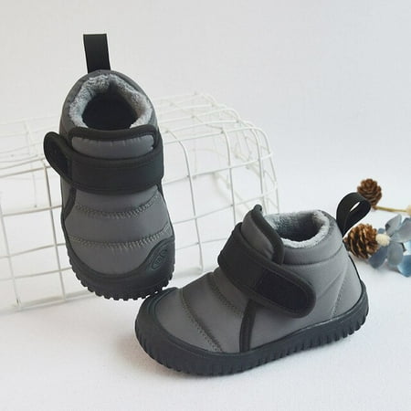 

DancePeanut Autumn Winter Children Girls Hook & Loop Ankle Boots Cotton Shoes For Kids Boys Warm Fashion Boots Size 21-26