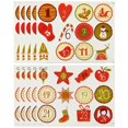 thumbnail image 1 of Calendario de Adviento de Navidad, pegatinas de sellado de 1-24 números, etiquetas de embalaje de caja de regalo de galletas de caramelo DIY, multifuncional, 24 piezas, 1 of 4