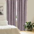 thumbnail image 2 of Ambesonne Dark Blue Curtains, Zigzag Modern Lines, Pair of 28"x63", Purple Tan Red, 2 of 5