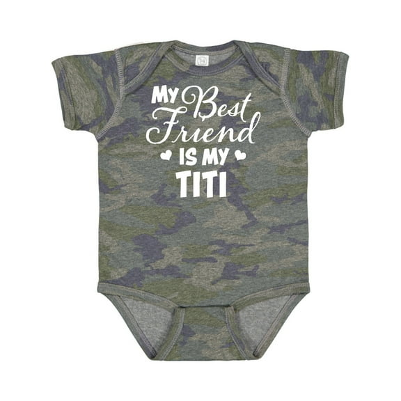 Inktastic My Best Friend is My Titi with Hearts Boys or Girls Baby Bodysuit