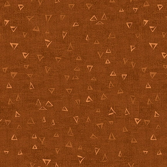 Stof European Basically Triangles Cognac Cotton Fabric By The Yard