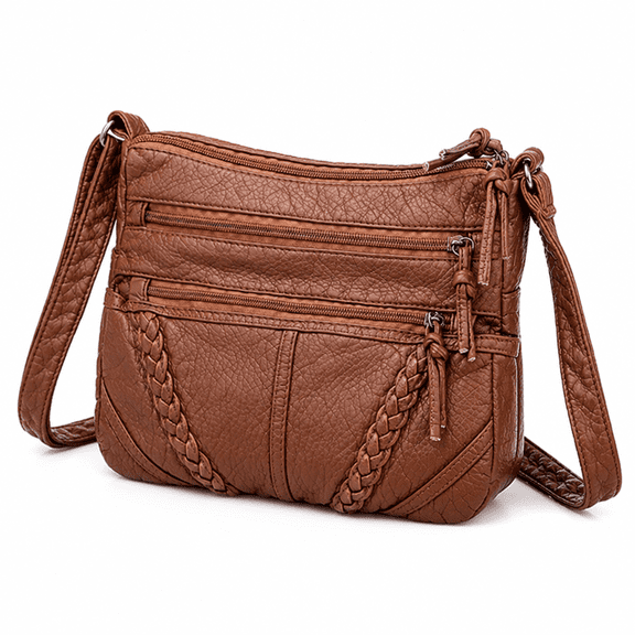 ELORIAH Crossbody Bags for Women,Soft Leather Handbags for Women,Vintage Brown Purse,Lightweight Shoulder Bag for Women,Brown
