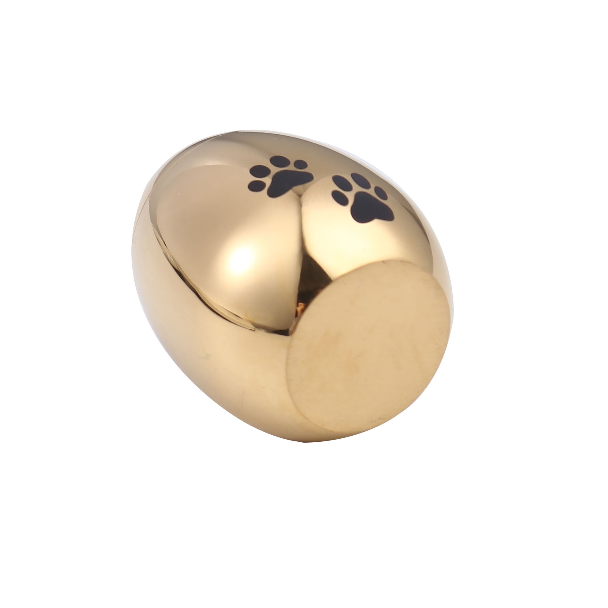 Handcrafted Waterproof Stainless Steel Small Gold Pet Cremation Urn for Ashes Holder Dog Paw Print Memorial Ash Container Keepsake with Free Gift Pouch
