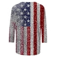 thumbnail image 4 of IchuanyiIndependence Day Womens Shirts , Womens Fashion Round Neck Casual Three Quarter Independence Day Print Tops T-shirt Blouse, 4 of 5