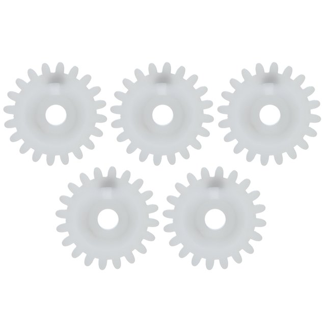 Accesorio de repuesto para máquina de tejer, engranaje de plástico blanco, 5 uds., apto para caña plateada