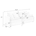 thumbnail image 2 of 79.3nch Corduroy Sofa with 4 80-Inch Oversize Sofa, Corduroy Deep Seat Couch with 4 Throw Pillows and Square Armrests, Modern Loveseat Sofa for Living Room Apartment Lounge, White, 2 of 8