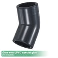 thumbnail image 4 of Conector adaptador de 45 grados Uxcell de 4 piezas, accesorio de tubo de 3/4" codo Schedule 80 para línea de agua, gris, 4 of 6