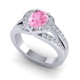 thumbnail image 2 of 2.35 Ct Wonderful Natural Diamond Pink Sapphire Gemstone Wedding Ring for Women Solid 14K White Gold Size 3.5 by Diamond-Capitals, 2 of 8