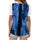 thumbnail image 3 of Gibobby Playeras Mujer Camisetas Cuello V Top manga corta con cuello en V encaje informal con estampado moda para mujer(Azul oscuro,G), 3 of 4