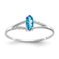 thumbnail image 1 of Solid 14k White Gold Blue Topaz Birthstone Marquise Engagement Ring Size 7.5, 1 of 6