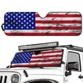 thumbnail image 2 of XYZCANDO American Flag Windshield Sun Shade Polyester Fully Covered Foldable Front Sunshade for Jeep Wrangler TJ JK JKU Sport Sahara Rubicon 2 Door & 4 Door 51.57 in *16.14 in, 2 of 7