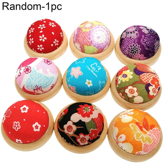 BAETEUY Wooden Bottom Base Needle Pin Cushion - Pillow Sewing Craft Stitch DIY Holder Tool