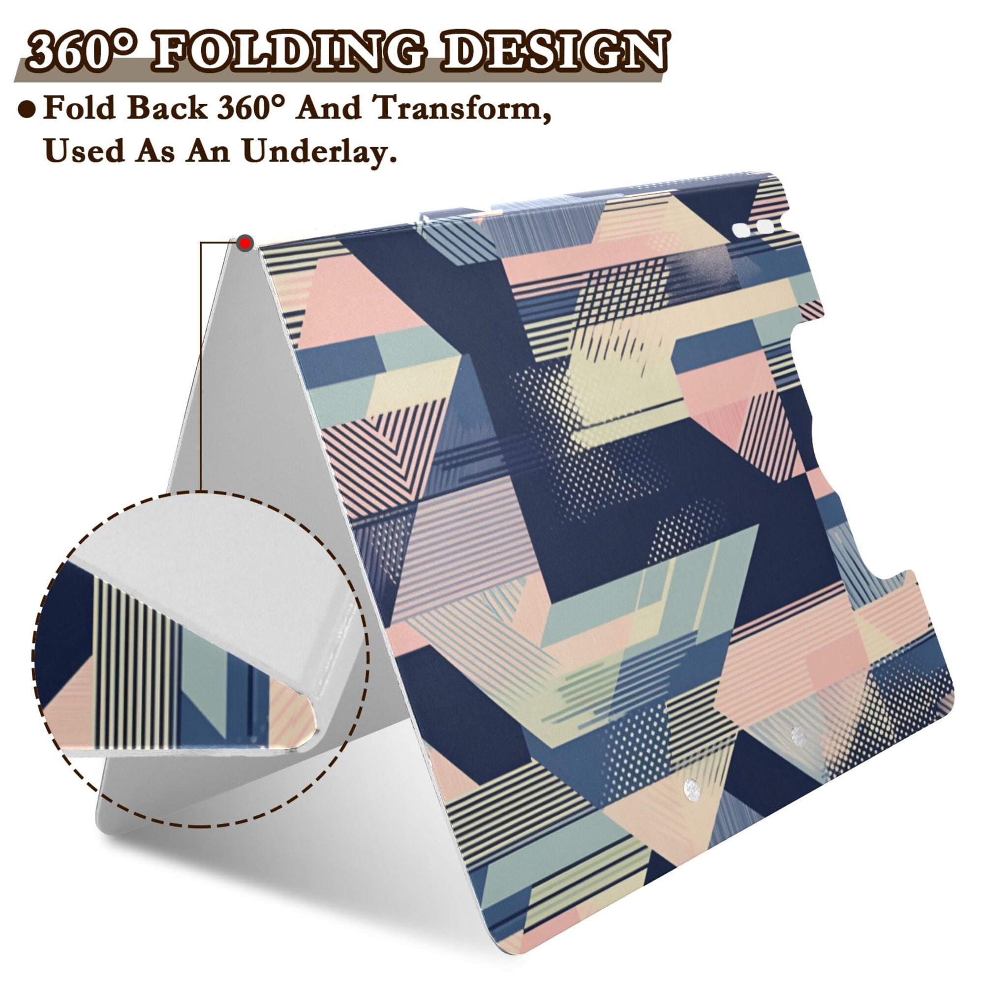 FORMRS A4 Clipboard Folder with Pen Holder Horizontal Foldable School Office Binder, Pink Stripes