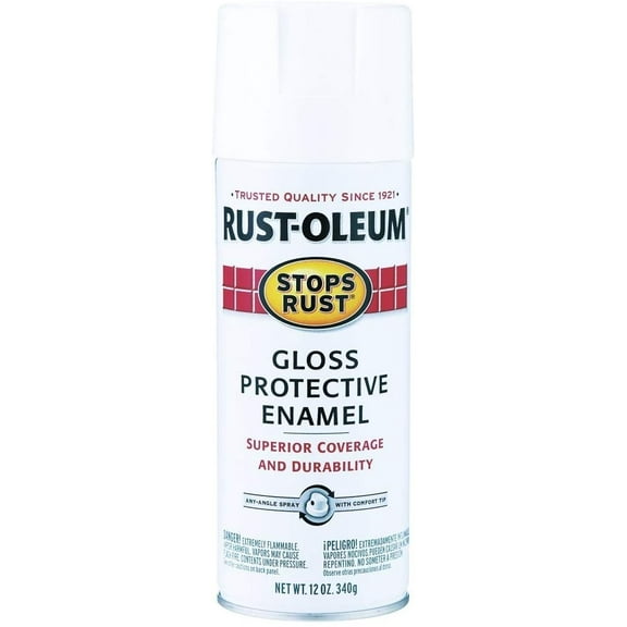 Rust-Oleum Protective Enamel Gloss Spray Paint - Durable White - Set of 6, 12 oz