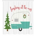 thumbnail image 3 of Ambesonne Adventure Shower Curtain, Laughing all the Way Tree, 69"Wx75"L, White and Multicolor, 3 of 3