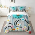 thumbnail image 2 of Butterfly Floral Comforter Set Full 7 Piece Cute Wildflower Flowers Bed in a Bag,Country Style Flower Bedding Set with 1 Fitted Sheet,1 Flat Sheet,2 Pillowcases,2 Throw Pillow Covers, 2 of 5