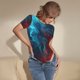 thumbnail image 3 of Fotbe Red And Blue Fire Body de Mujer con Cuello Redondo y Mangas Cortas, Sin Mangas Ajustado, Suave, Cómodo y Básico-XX-Large, 3 of 7